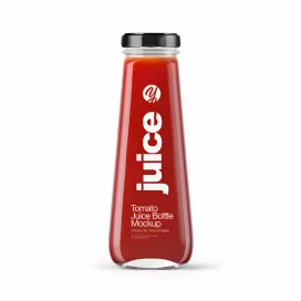 Clear Glass Bottle With Tomato Juice